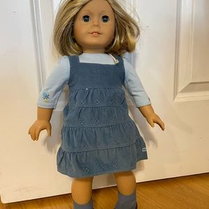 American Girl Doll - blue dress with shoes